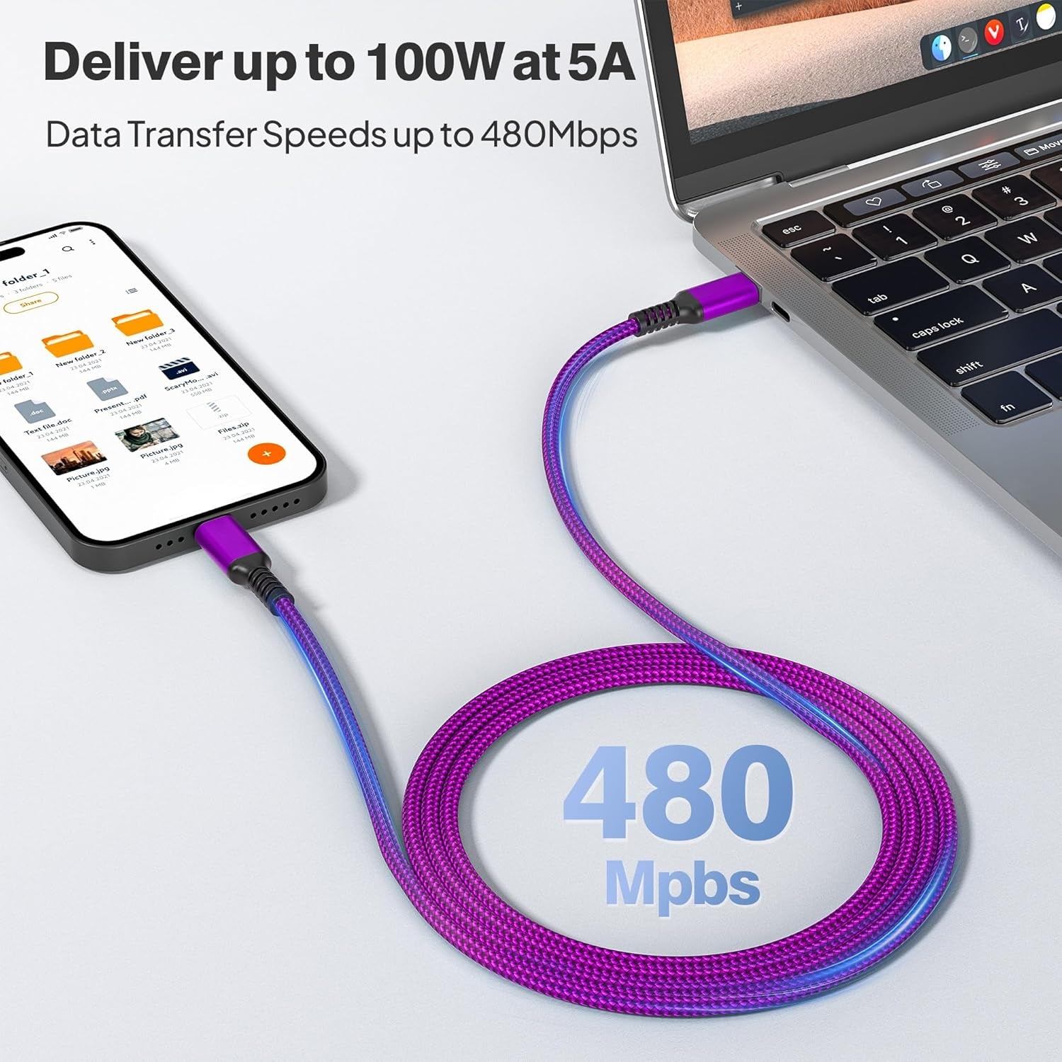 Iphone 16 Pro Max Charging Cable 3.3/6.6/10FT 3Pack,100W USB C to USBC Charger Cord for Car Iphone 16 15 Plus,Macbook Mac,Airpods 4,Ipad Air 5 Mini 6,Samsung Galaxy S25 S24 S23 Ultra Type-C